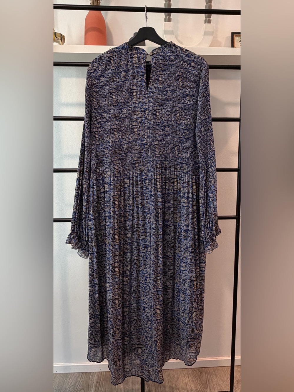 Anthropologie Navy Marled Long Sleeve Midi Dress - Picture 2 of 7